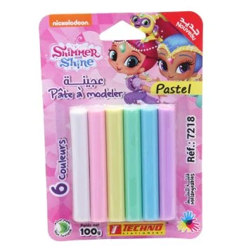 PATE A MODELER 6 COULEURS PASTELS SOUS BLISTER "TECHNO" REF: 7218