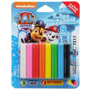 PATE A MODELER 8 COULEURS GLITTER SOUS BLISTER LICENCE PAW PATROL GARÇON "TECHNO" REF: 7217