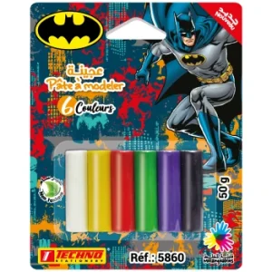 PATE A MODELER DE 06 COULEURS LICENCE BATMAN "TECHNO" REF: 5860