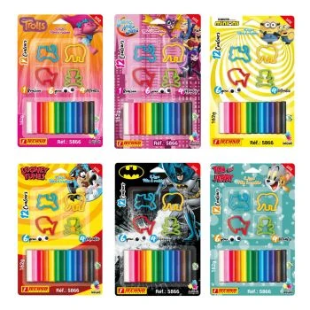 PATE A MODELER DE 12 COULEURS AVEC 4 MOULES ET 6 YEUX LICENCE SUPER HERO GIRLS "TECHNO" REF: 5866