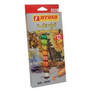 PEINTURE A L'HUILE DE 12 COULEURS "TECHNO" REF: 6895