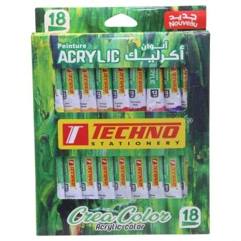 PEINTURE ACRYLIQUE 18x12 ML CREA COLOR "TECHNO" REF: 7357