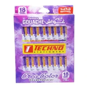 PEINTURE GOUACHE 18x12 ML CREA COLOR "TECHNO" REF: 7359