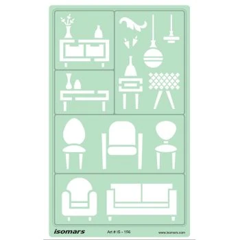 POCHOIR MOTIF DESIGN SALON "ISOMARS" REF: IS-156