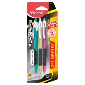 PORTE MINES LONG LIFE 0.5 mm HB SOUS BLISTER 3PCS "MAPED" REF: 564059