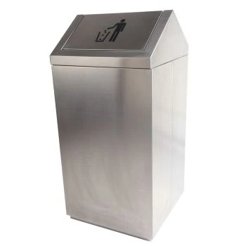 POUBELLE CARREE COUVERCLE BASCULANT 43 L EN INOX TECHNO REF: 8013