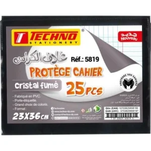 PROTEGE CAHIER 36x23 cm CRISTAL FUME "TECHNO" REF: 5819