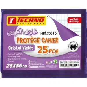 PROTEGE CAHIER 36x23 cm CRISTAL VIOLET "TECHNO" REF: 5815