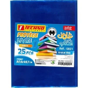 PROTEGE LIVRE A 02 RABATS 45.7x30.5 cm CRISTAL BLEU "TECHNO" REF: 5821
