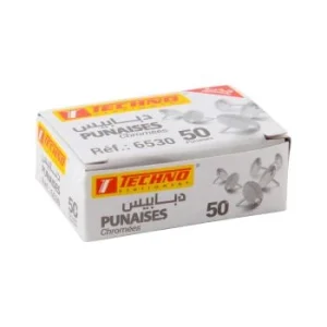 PUNAISES CHROMEES BOITE DE 50 PCS "TECHNO" REF: 6530