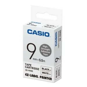 RUBAN ADHESIF HAUTE RESISTANCE LABEL IT 09mm "CASIO" REF: XR-9GWE-W-DJ