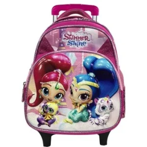 SAC A DOS A ROULETTES 14" S/LICENCE SHIMMER " SHINE ROSE "TECHNO" REF: 4873