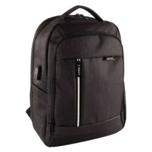 SAC A DOS COMPARTIMENT LAPTOP & PORT USB GRIS FONCE "TECHNO" REF: 5285