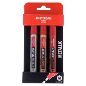 SET 3 MARQUEURS ACRYLIQUE METAL "AMSTERDAM" REF: 17519004