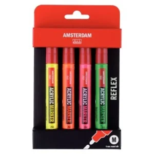 SET 4 MARQUEURS ACRYLIQUE REFLEX "AMSTERDAM" REF: 17519003