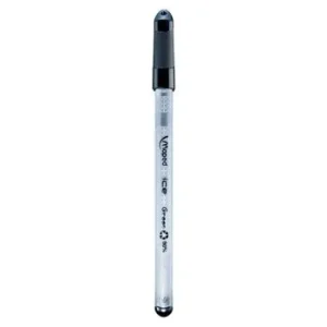 STYLO A BILLE ICE NOIR CORPS TRANSPARENT "MAPED" REF: 224431