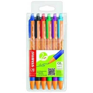 STYLO A BILLE POINTBALL POCHETTE DE 6 COULEURS "STABILO" REF: 6030/6