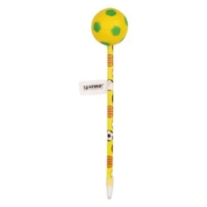 STYLO FANTAISIE BALLON CORPS JAUNE & VERT "TECHNO" REF: 5359