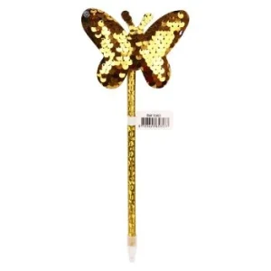 STYLO FANTAISIE PAPILLON PAILLETÉ DORE "TECHNO" REF: 5353
