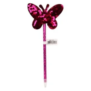 STYLO FANTAISIE PAPILLON PAILLETÉ VIOLET "TECHNO" REF: 5353
