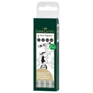 STYLO FEUTRE ECCO PIGMENT NOIR POCHETTE DE 4 PIECES "FABER CASTELL" REF: 167004