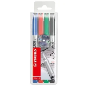 STYLO INDELEBILE 0,7 MM WRITE-4-ALL POCHETTE DE 4 PCS "STABILO" REF:156/4
