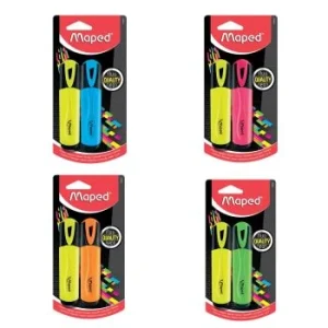 SURLIGNEUR 1 JAUNE + 1 COULEUR SOUS BLISTER FLUO PEPS "MAPED" REF: 742567