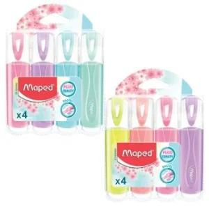 SURLIGNEUR CLASSIC PASTEL POCHETTE DE 4 COULEURS "MAPED" REF: 742546