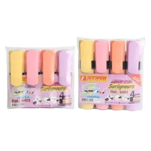 SURLIGNEUR PASTEL SHOW POCHETTE 4 COULEURS "TECHNO"