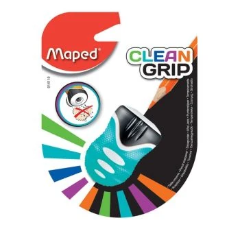 TAILLE-CRAYONS CLEAN GRIP DE 01 TROU SOUS BLISTER TURQUOISE "MAPED" REF: 014110
