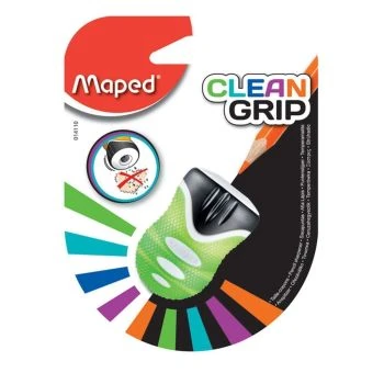TAILLE-CRAYONS CLEAN GRIP DE 01 TROU SOUS BLISTER VERT "MAPED" REF: 014110
