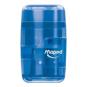 TAILLE-CRAYONS GOMME CONNECT TRANSLU 2 TROUS BLEU "MAPED" REF: 049211