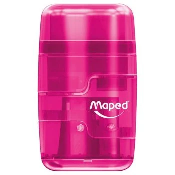 TAILLE-CRAYONS GOMME CONNECT TRANSLU 2 TROUS ROSE "MAPED" REF: 049211