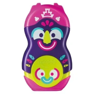 TAILLE-CRAYONS GOMME LOOPY FANCY 1 TROU MAUVE "MAPED" REF: 049131