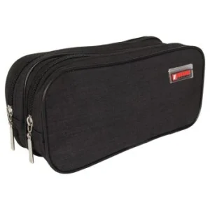 TROUSSE ECOLIER 2 COMPARTIMENTS NOIR "TECHNO" REF: 4854