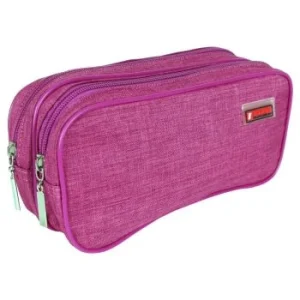 TROUSSE ECOLIER 2 COMPARTIMENTS ROSE CLAIR "TECHNO" REF: 4854