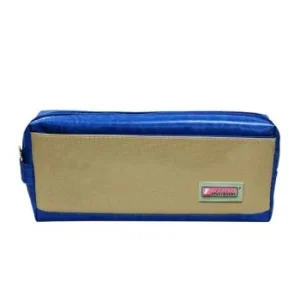 TROUSSE ECOLIER AVEC 2 COMPARTIMENTS BLEU ET BEIGE "TECHNO" REF: 6504