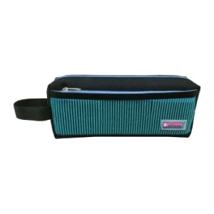 TROUSSE ECOLIER AVEC 2 COMPARTIMENTS NOIR ET BLEU "TECHNO" REF: 6506