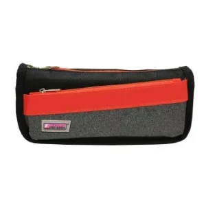 TROUSSE ECOLIER AVEC 2 COMPARTIMENTS NOIR ET ROUGE "TECHNO" REF: 6512