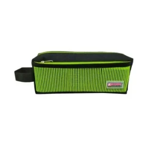 TROUSSE ECOLIER AVEC 2 COMPARTIMENTS NOIR ET VERT "TECHNO" REF: 6506