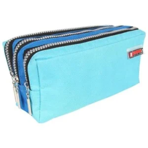 TROUSSE ECOLIER TRIPLE COMPARTIMENT BLEU "TECHNO" REF: 4855