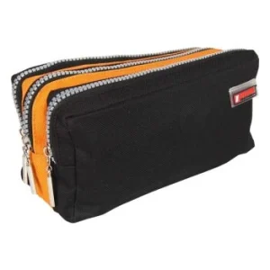 TROUSSE ECOLIER TRIPLE COMPARTIMENT NOIR "TECHNO" REF: 4855