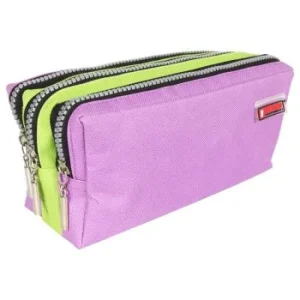 TROUSSE ECOLIER TRIPLE COMPARTIMENT VIOLET "TECHNO" REF: 4855