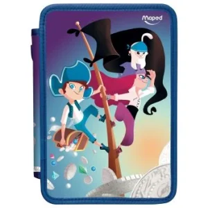 TROUSSE SCOLAIRE GARNIE SOUS BLISTER PIRATES "MAPED" REF: 967434