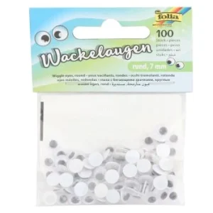 YEUX REMUANTS NOIR & BLANC 7 mm "FOLIA" REF: 750007
